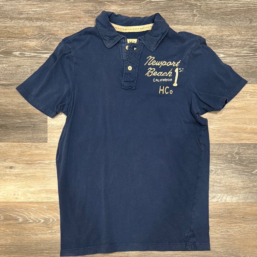 Hollister Blue Polo Shirt Classic Design